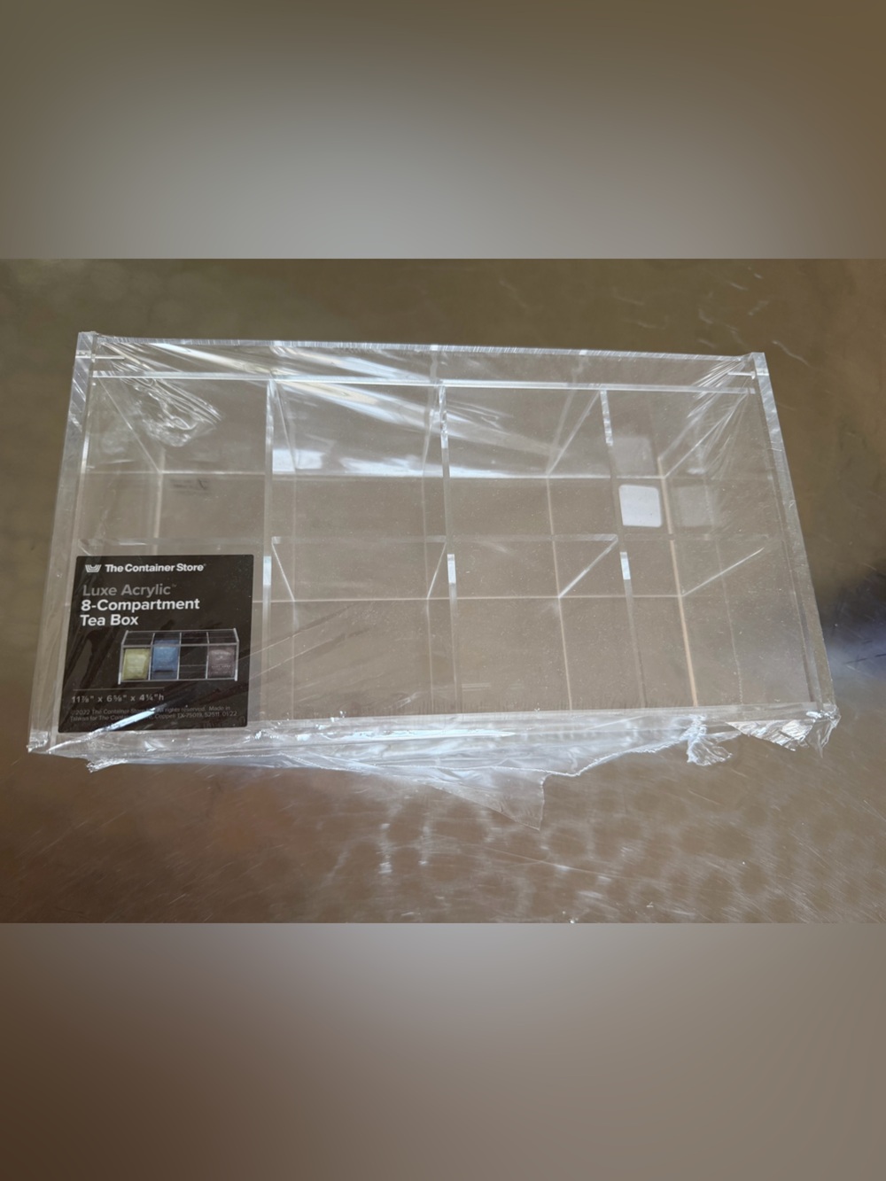 The Container Store Clear Acrylic 8-Compartment Tea Box Organizer